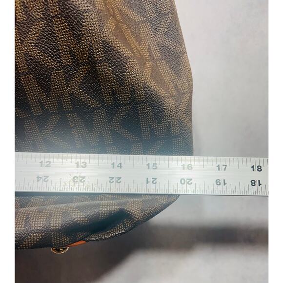 MICHAEL Michael Kors Brown Signature Coated Canvas Drawstring Shoulder Bag - Picture 11 of 16